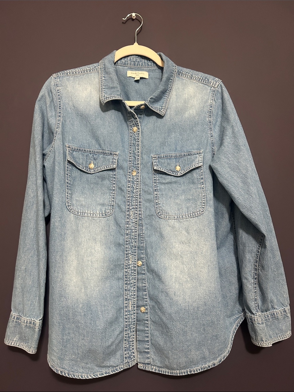 Habitual Light Blue Denim Button-Down Shirt Jacket
